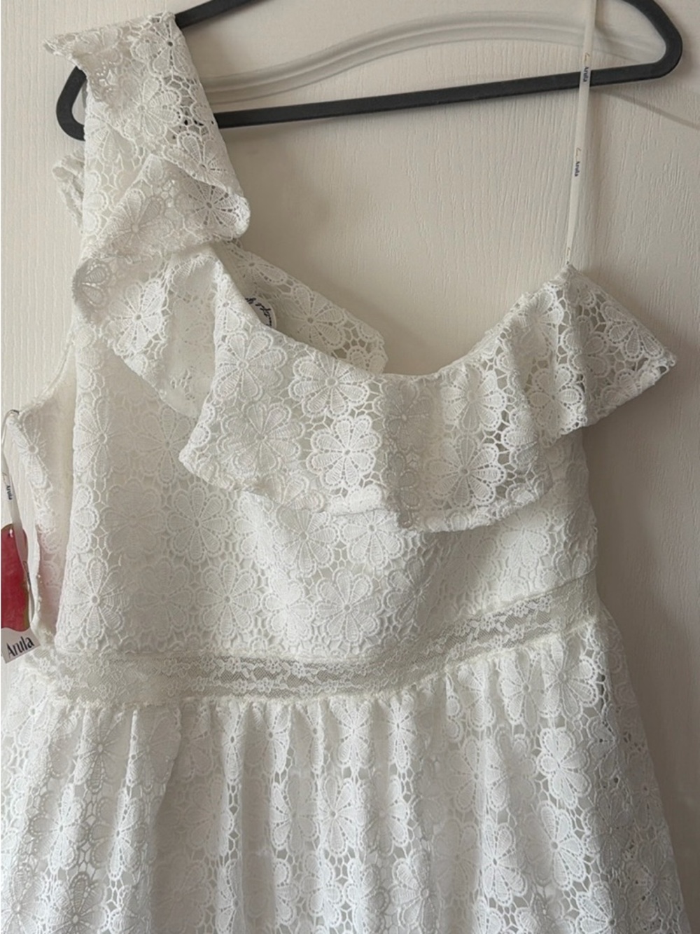 ARULA White Floral Lace Ruffled Sundress